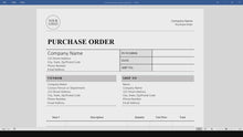 Purchase Order Template (Word, PDF) | Printable, Editable, Business Order Form, Small Business, Inventory Management, Vendor Management