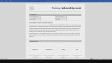 Training Acknowledgement Form Template (Word, PDF)