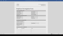 Employee Investigation Report Template (Word, PDF) | Employee Investigation Form, Incident Report Form, HR Policy Forms, Disciplinary Action