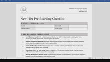New Hire Pre-Boarding Checklist (MS Word, PDF) | Simple HR Template Office, Employee Onboarding, Pre-Onboarding, Manager | Business Form Doc